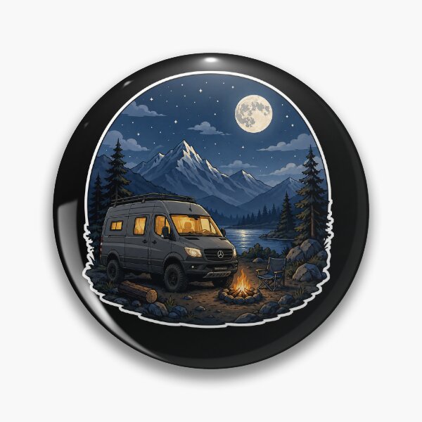 Item preview, Van Life Mountain Camping Under the Full Moon designed and sold by GraphicsMark.