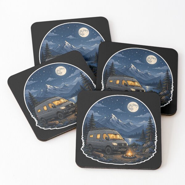 Item preview, Van Life Mountain Camping Under the Full Moon designed and sold by GraphicsMark.