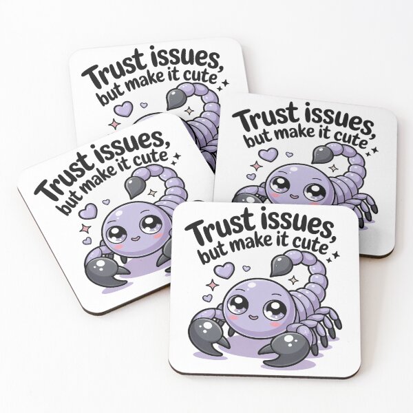 Item preview, Trust Issues But Make It Cute Kawaii Scorpion T-Shirt designed and sold by Cool-cat-art.
