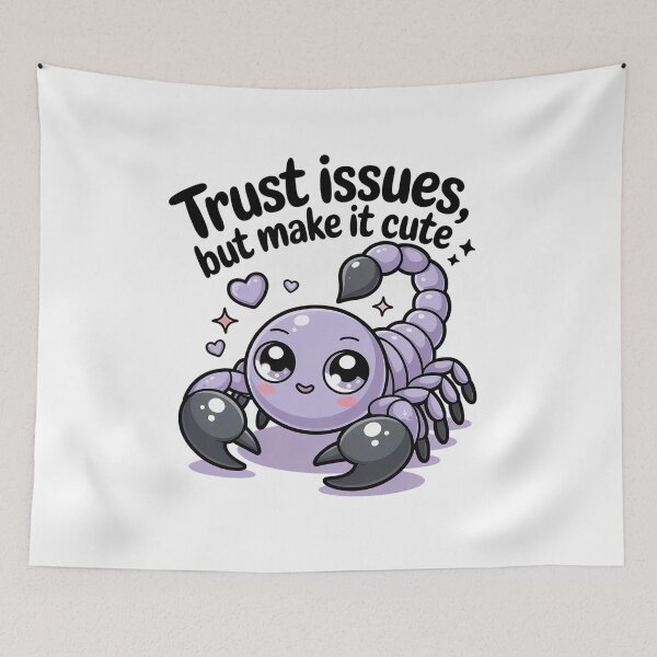 Item preview, Trust Issues But Make It Cute Kawaii Scorpion T-Shirt designed and sold by Cool-cat-art.
