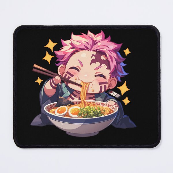 Item preview, Akaza Demon Slayer Kawaii Ramen Chibi Slurp Mode designed and sold by mildaclairmo.