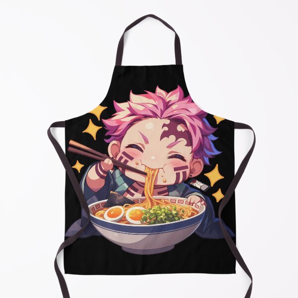 Item preview, Akaza Demon Slayer Kawaii Ramen Chibi Slurp Mode designed and sold by mildaclairmo.