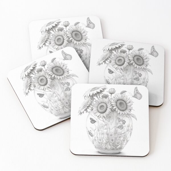 Item preview, Sunflower Botanical Butterfly Vase designed and sold by Amr Siam.