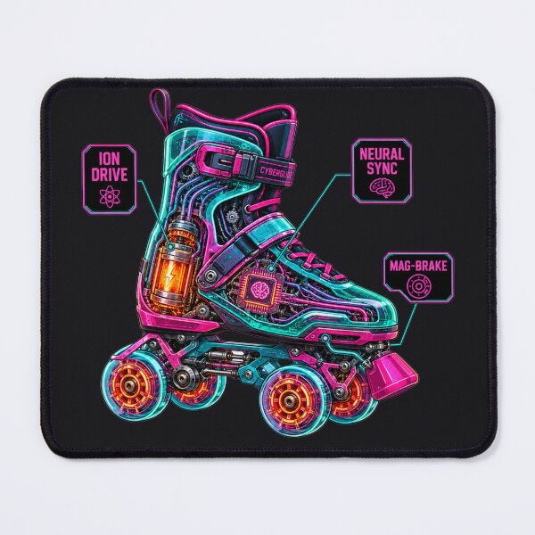 Item preview, Neon Cyberpunk Roller Skate Technical Schematic designed and sold by MarVan-Prints.