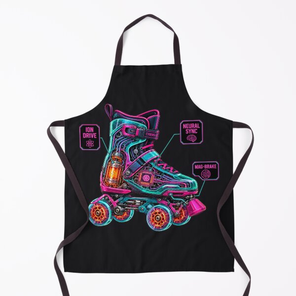 Item preview, Neon Cyberpunk Roller Skate Technical Schematic designed and sold by MarVan-Prints.