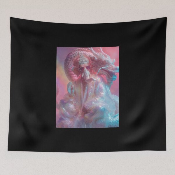 Item preview, Contemporary Celestial Guardian Ganesha Visionary Dragon Streetwear Art designed and sold by PANNARUK THAILAND.