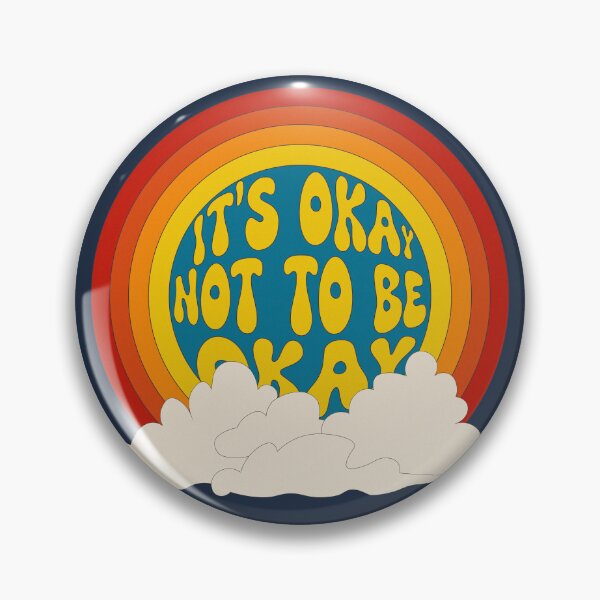 Item preview, Retro Groovy Rainbow "It's Okay Not To Be Okay" - 70s Aesthetic Mental Health Art designed and sold by stylestitch7tees.