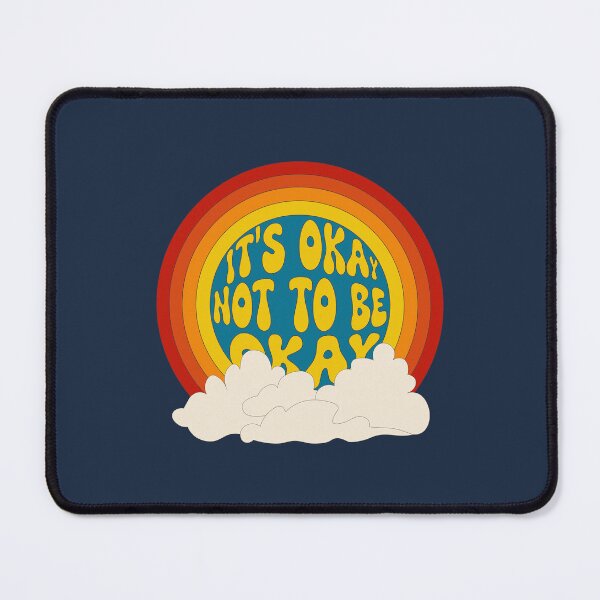 Item preview, Retro Groovy Rainbow "It's Okay Not To Be Okay" - 70s Aesthetic Mental Health Art designed and sold by stylestitch7tees.
