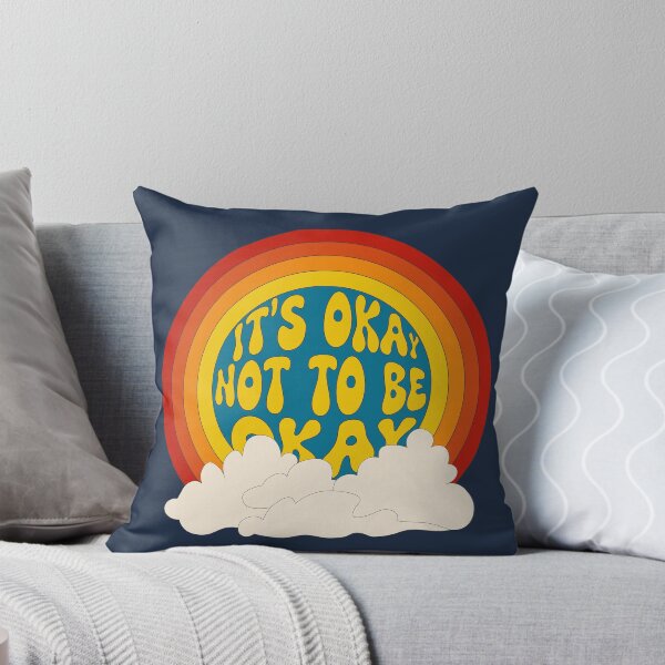 Item preview, Retro Groovy Rainbow "It's Okay Not To Be Okay" - 70s Aesthetic Mental Health Art designed and sold by stylestitch7tees.