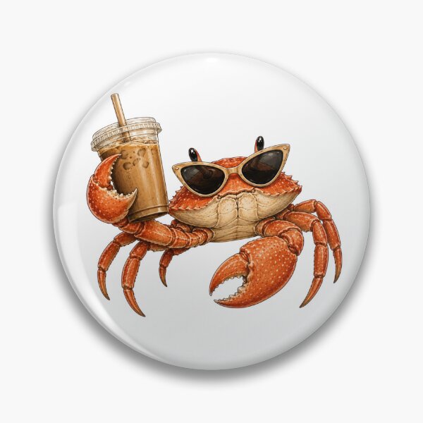 Item preview, Sassy Crab With Iced Coffee designed and sold by BrandyandBeyond.