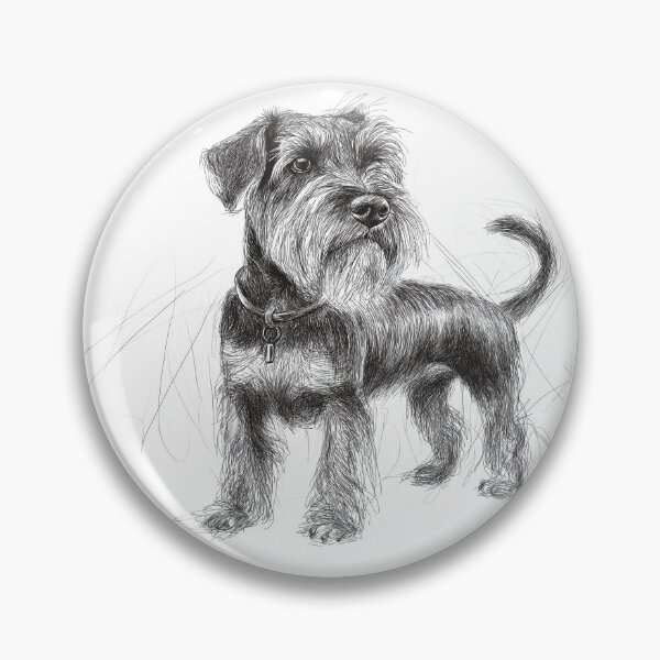 Item preview, Schnauzer doggie sketch illustration designed and sold by Roxane Bay.