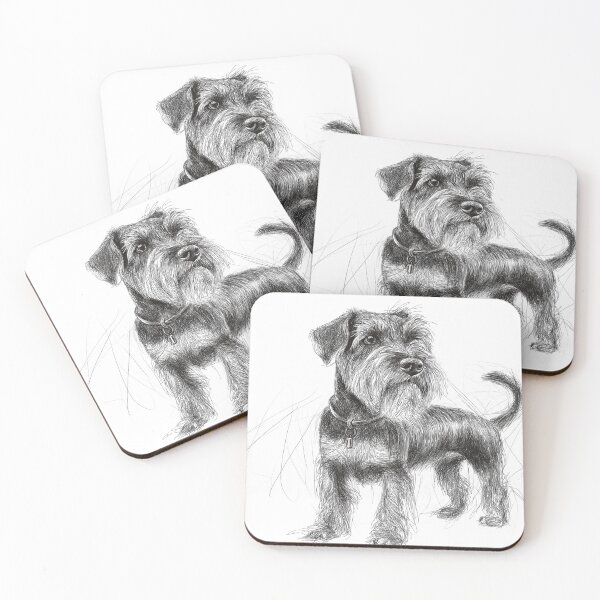Item preview, Schnauzer doggie sketch illustration designed and sold by Roxane Bay.