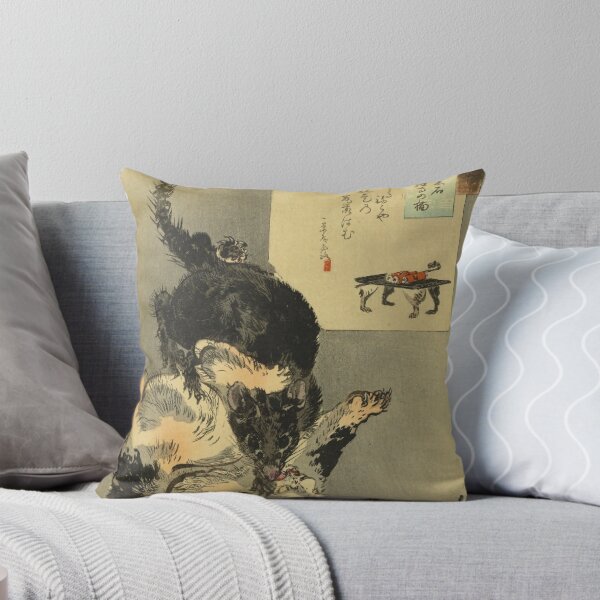 Item preview, Japanese Cat Fighting Giant Rat - Vintage Ukiyo-e Art designed and sold by vekotpu.