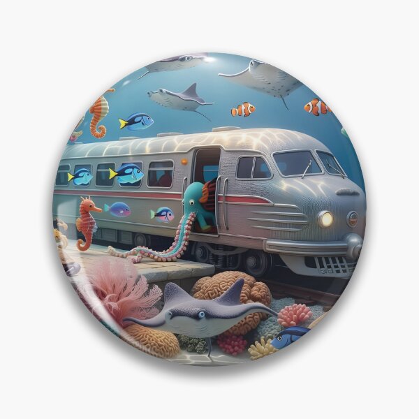 Item preview, 50ies Retro Train Station in the Coral Reefs designed and sold by LisaMise.