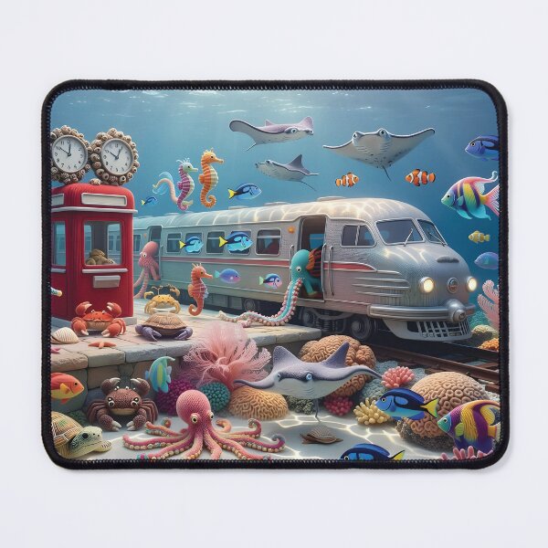 Item preview, 50ies Retro Train Station in the Coral Reefs designed and sold by LisaMise.