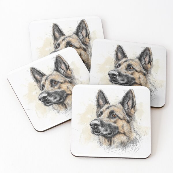 Item preview, German Shepherd doggie illustration  designed and sold by Roxane Bay.