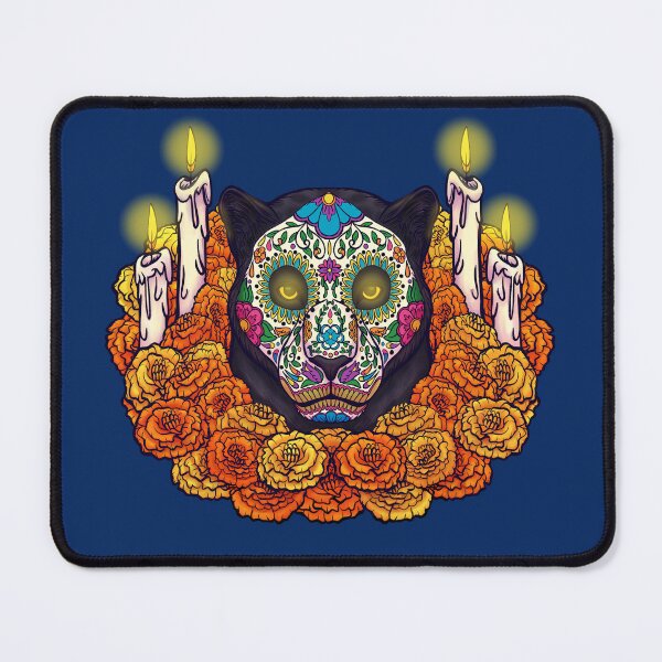 Item preview, Sugar Skull Jaguar Dia De Muertos designed and sold by Shadow-Wing456.