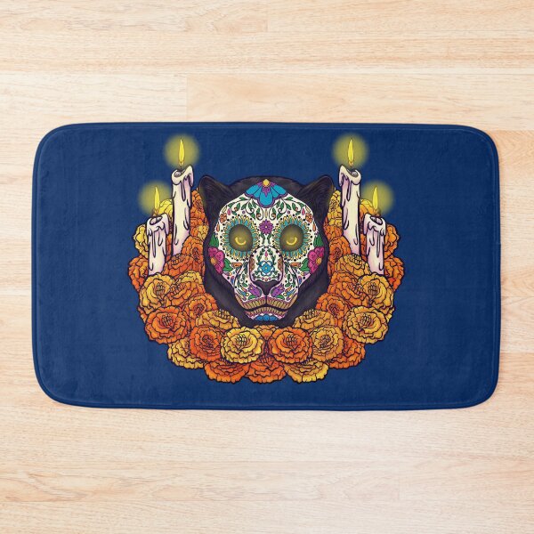 Item preview, Sugar Skull Jaguar Dia De Muertos designed and sold by Shadow-Wing456.