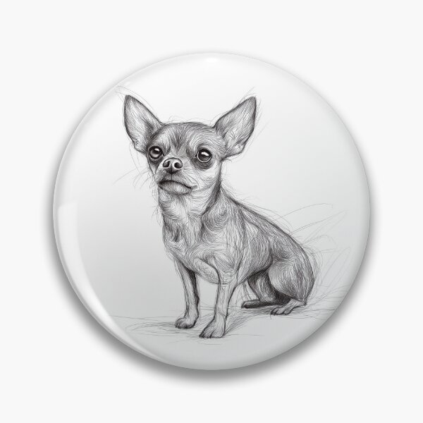 Artikelvorschau, Skizzenillustration eines Chihuahuas entworfen und verkauft von Roxane Bay.