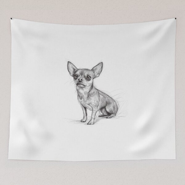 Item preview, Chihuahua doggie sketch illustration designed and sold by Roxane Bay.