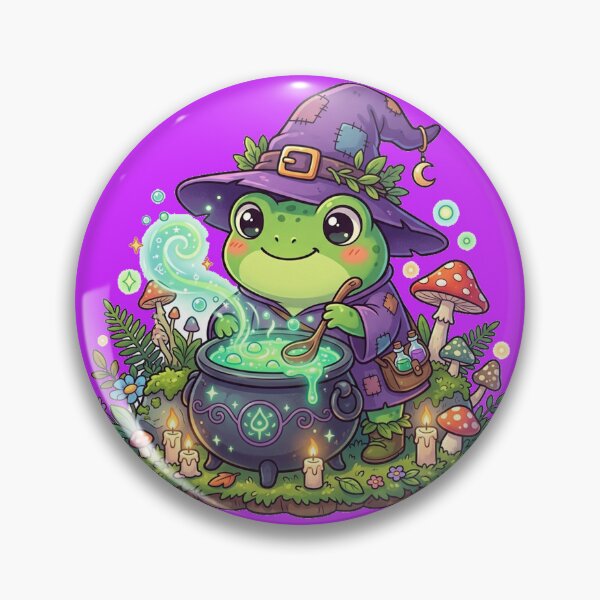 Item preview, Cute Frog Witch Brewing Forest Potions designed and sold by bolguzart.