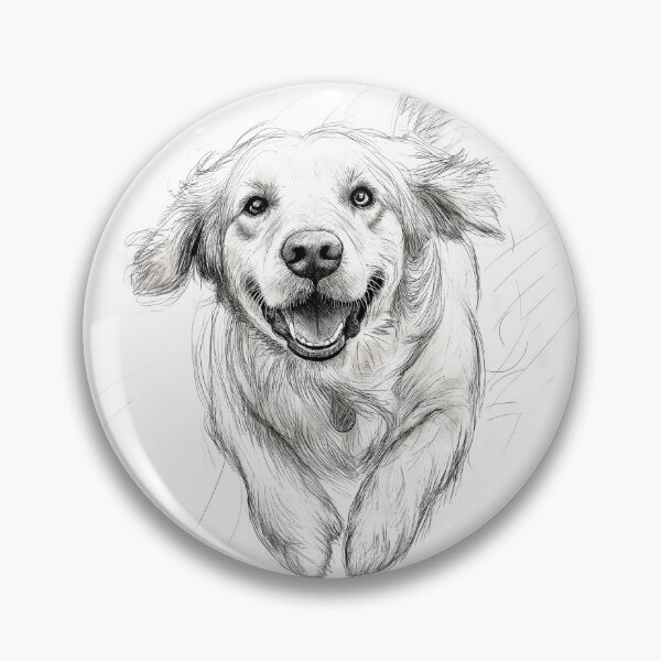 Item preview, Golden Retreiver doggie sketch illustration designed and sold by Roxane Bay.