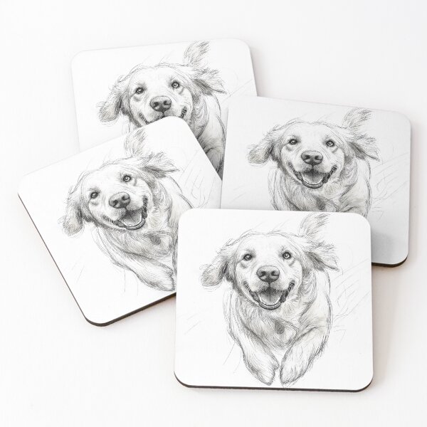 Item preview, Golden Retreiver doggie sketch illustration designed and sold by Roxane Bay.