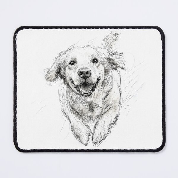 Item preview, Golden Retreiver doggie sketch illustration designed and sold by Roxane Bay.