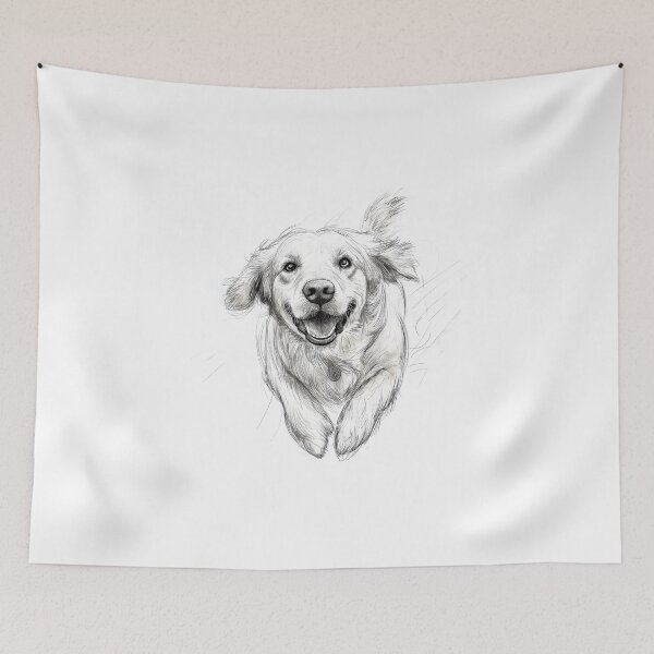 Item preview, Golden Retreiver doggie sketch illustration designed and sold by Roxane Bay.