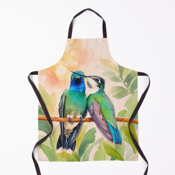 Item preview, Twin Tropical Hummingbirds Watercolor Art | Exotic Bird Illustration designed and sold by Islabonita..