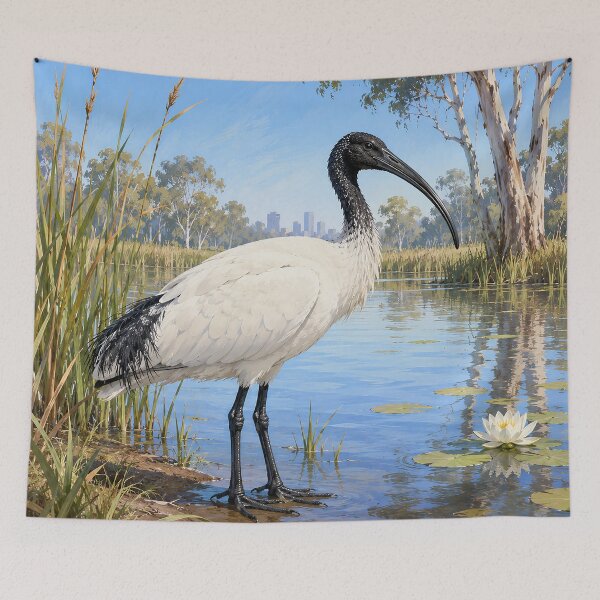 Item preview, Australian White Ibis in Wetland designed and sold by Pixel Junkies Studio.
