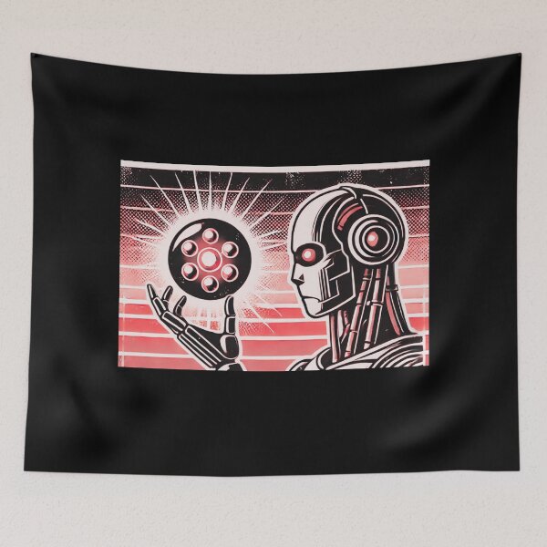 Item preview, Powered by AI Robot Design Futuristic Artificial Intelligence Tech Aesthetic Machine Learning Cyberpunk Graphic designed and sold by TEEJAMBOREE.