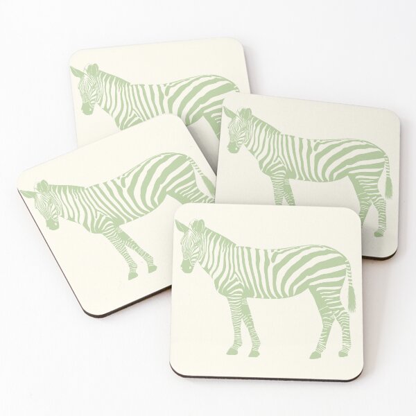 Item preview, Minimal Monochrome Zebra Line Art Scandinavian Style Animal Illustration Sage Green  designed and sold by Nasdigitalart.