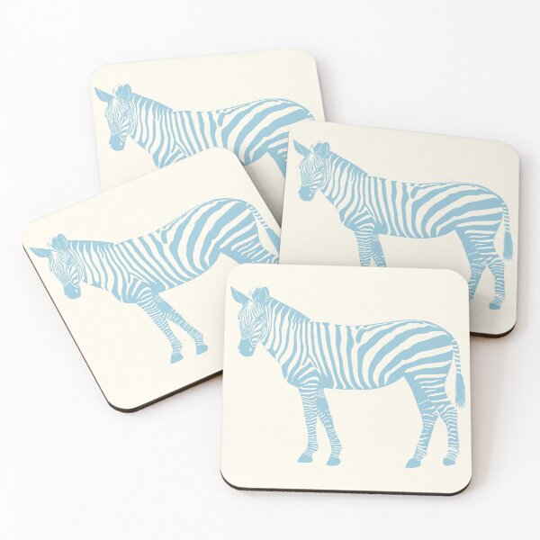 Item preview, Minimal Monochrome Zebra Line Art Scandinavian Style Animal Illustration Dusty Blue designed and sold by Nasdigitalart.