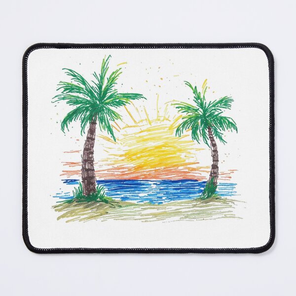Item preview, Nostalgic Beach Sunset Crayon Drawing Graphic designed and sold by alizye.