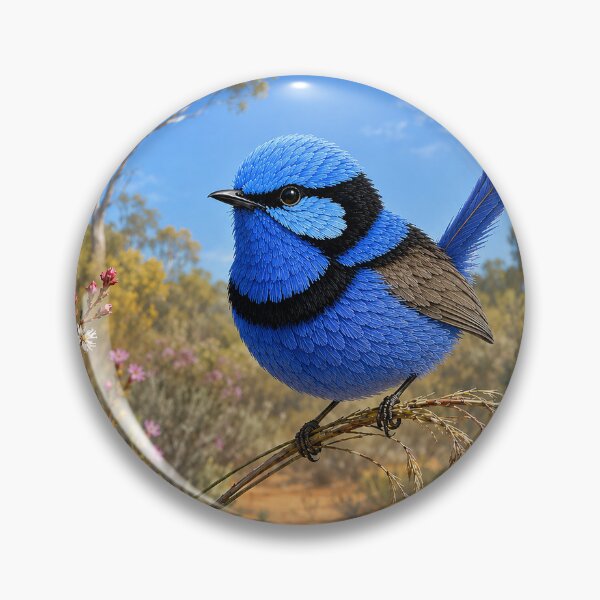 Item preview, Splendid Fairywren in Blooming Bushland designed and sold by Pixel Junkies Studio.