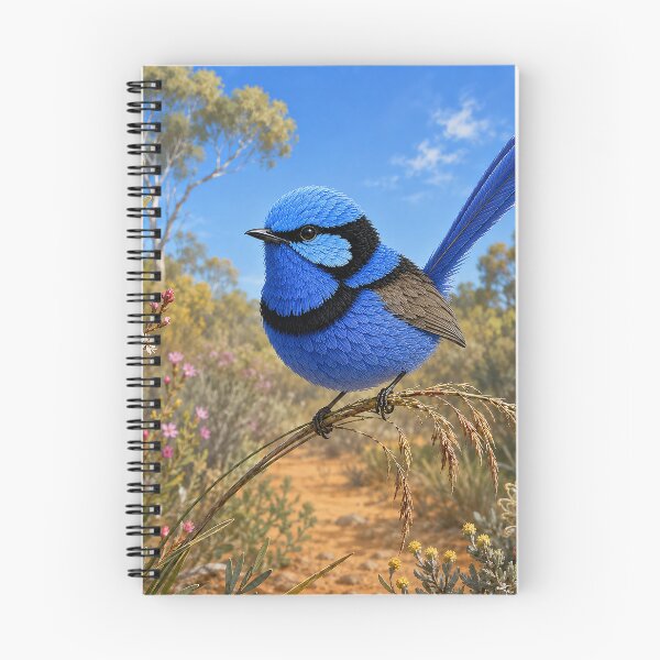 Item preview, Splendid Fairywren in Blooming Bushland designed and sold by Pixel Junkies Studio.