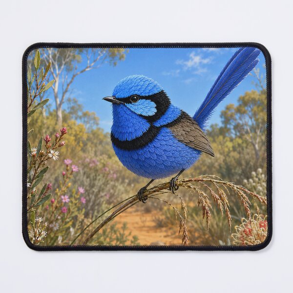 Item preview, Splendid Fairywren in Blooming Bushland designed and sold by Pixel Junkies Studio.