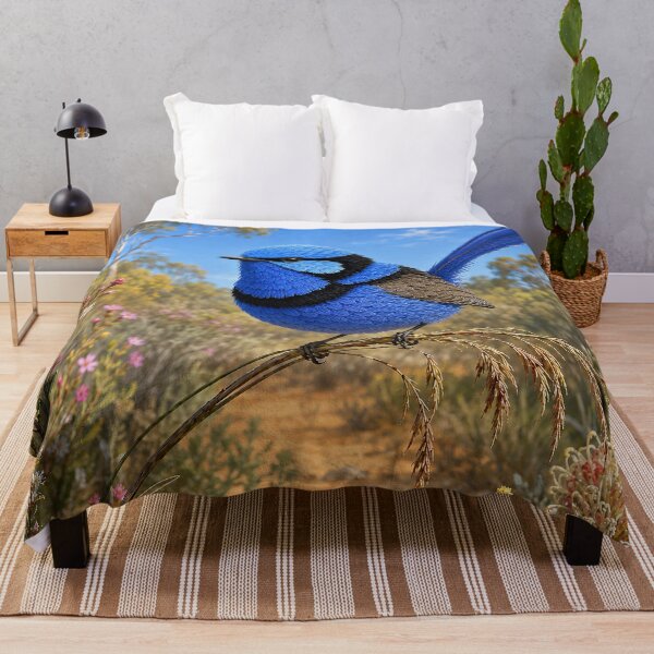 Item preview, Splendid Fairywren in Blooming Bushland designed and sold by Pixel Junkies Studio.