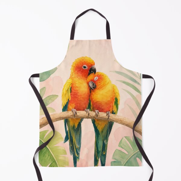 Item preview, Cute Tropical Parakeets Watercolor Illustration | Love Birds Art designed and sold by Islabonita..