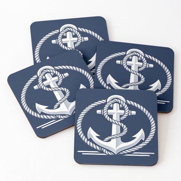 Item preview, Nautical Coastal Navy Blue Beach, Luxury Ocean Resort, Nautical Rope Anchor , Summer Beach Decor Gift designed and sold by PIKASSO2026.
