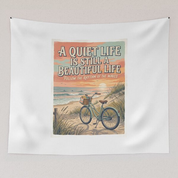 Item preview, A Quiet Life Is Still a Beautiful Life – Ocean Therapy Poster Design designed and sold by Sea Gem.