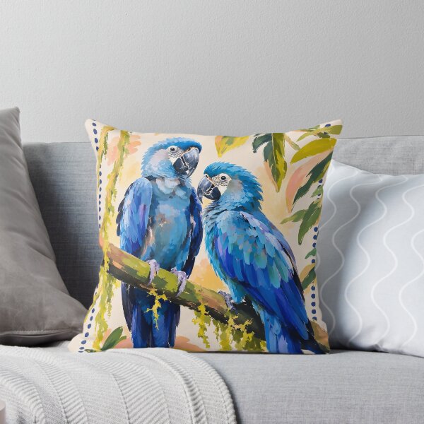 Item preview, Blue Macaws Watercolor Illustration | Tropical Parrot Bird Art designed and sold by Islabonita..