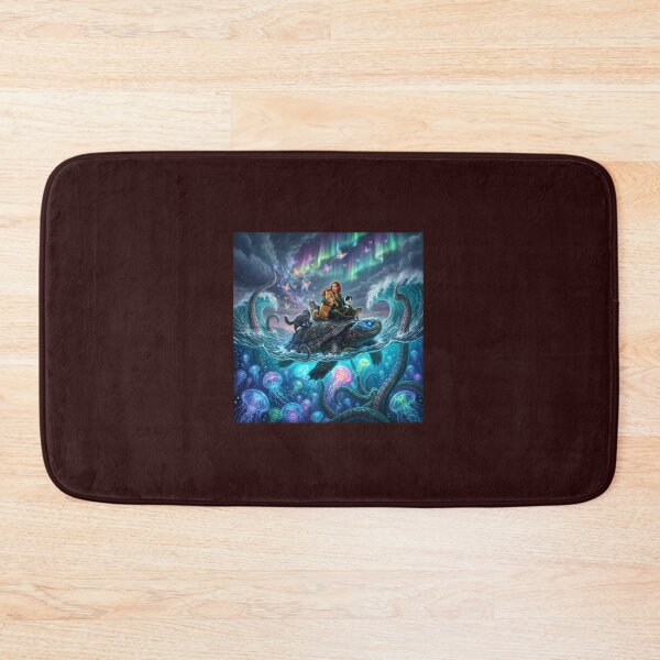 Item preview, World Turtle Ocean Voyage with Cats and the Kraken designed and sold by nordicmyths.