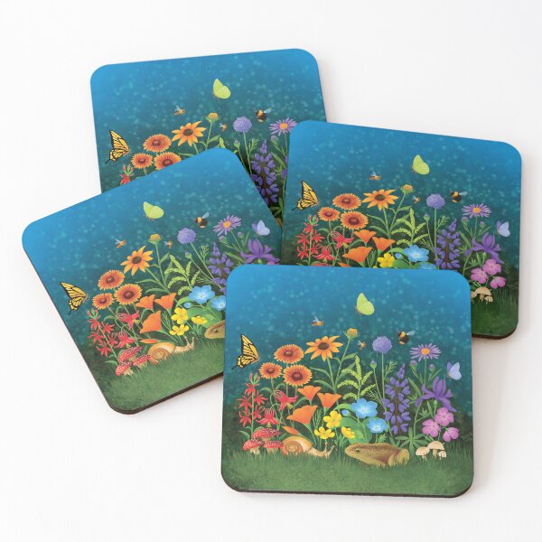 Item preview, Rainbow Wildflowers in a Blue Green Forest designed and sold by K. Reinholds Design.