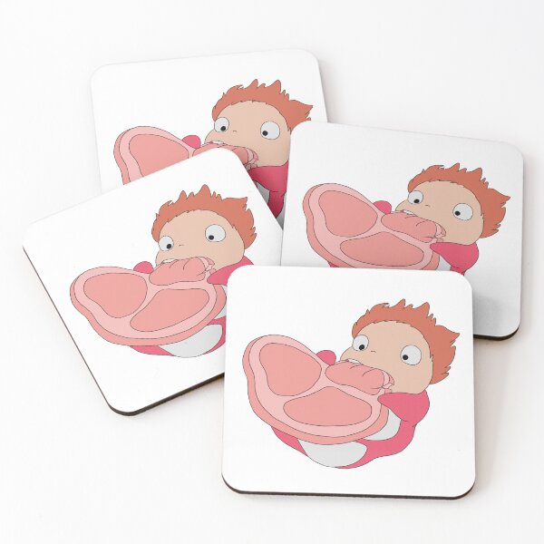 Item preview, Ponyo Fish Cute Eating Bacon Solo Illustration designed and sold by Iska-Designs.