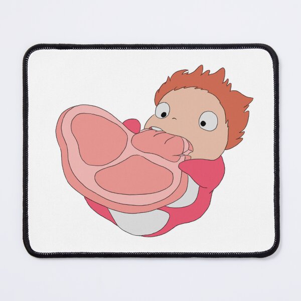 Item preview, Ponyo Fish Cute Eating Bacon Solo Illustration designed and sold by Iska-Designs.