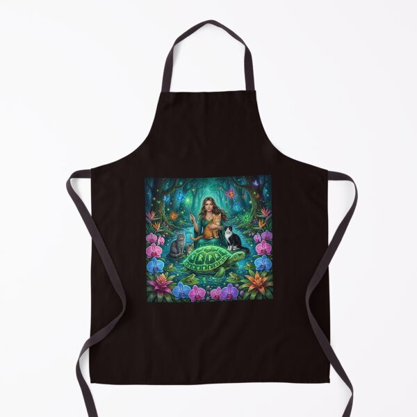 Item preview, World Turtle Enchanted Rainforest Journey with Cats and Fireflies designed and sold by nordicmyths.