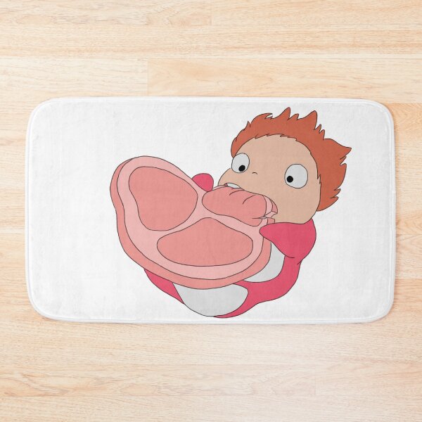 Item preview, Ponyo Fish Cute Eating Bacon Solo Illustration designed and sold by Iska-Designs.