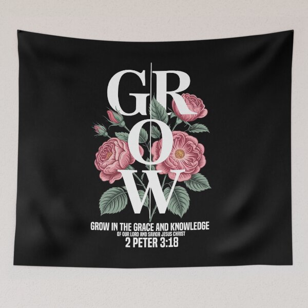 Item preview, Grow In Grace | Minimalist Wildflower Christian Art designed and sold by The Loved Label.